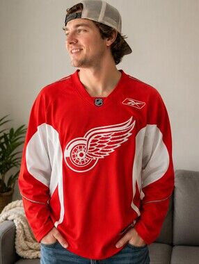 Reebok Detroit Red Wings NHL Hockey Jersey Adult Large Red CCM Licensed